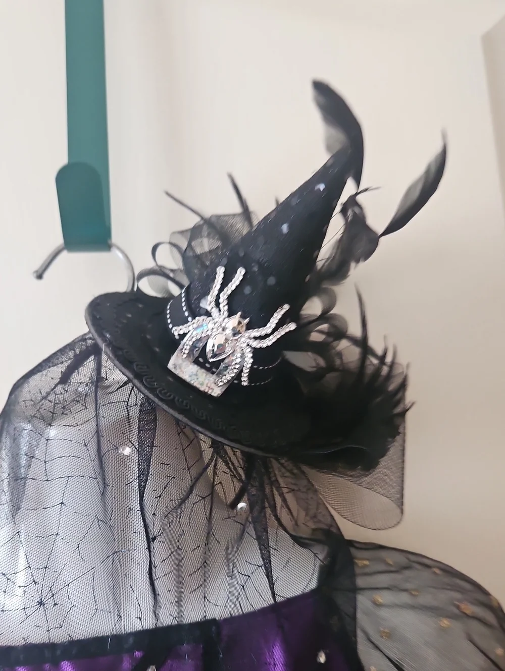 Halloween Costume Purple Black Crinoline Stars Gold Pit Your Own Mask NOT INC.